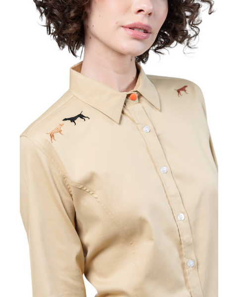 Pointer Luxury Cotton Shirt - Beige