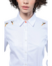 Embroidered Pheasant Luxury Cotton Shirt - White