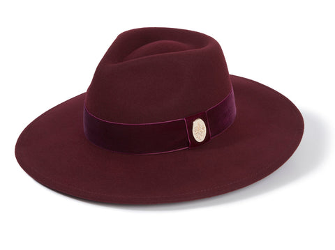 The Oxley Fedora in Plum Velvet - Hound & Hare